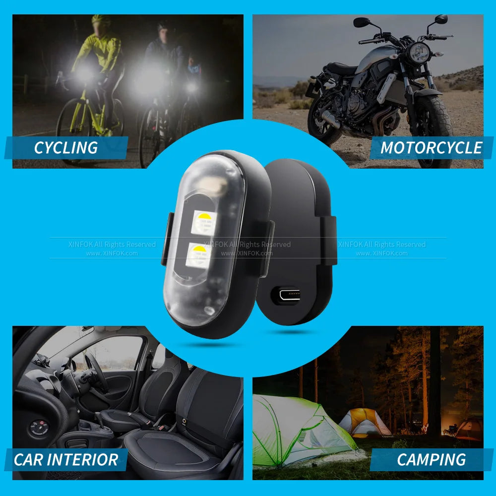 Colorful Car LED Light for Men, Father's Day Gift, Wireless Remote Control LED Strobe Light, Anti-collision Aircraft Light Warning Light, Multifunctional Car Decorative Light for Car Motorcycle Decor, Mother's Day Gift, Car