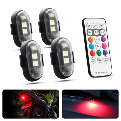 Colorful Car LED Light for Men, Father's Day Gift, Wireless Remote Control LED Strobe Light, Anti-collision Aircraft Light Warning Light, Multifunctional Car Decorative Light for Car Motorcycle Decor, Mother's Day Gift, Car