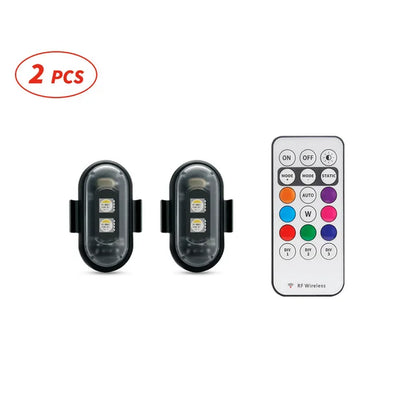 Colorful Car LED Light for Men, Father's Day Gift, Wireless Remote Control LED Strobe Light, Anti-collision Aircraft Light Warning Light, Multifunctional Car Decorative Light for Car Motorcycle Decor, Mother's Day Gift, Car