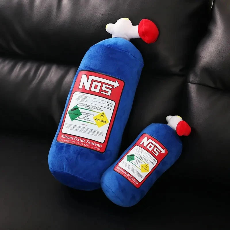 NOS Nitrous Oxide Bottle Pillow Car Decor Headrest Cushion Creative Plush Pillow Car Backrest Cushion