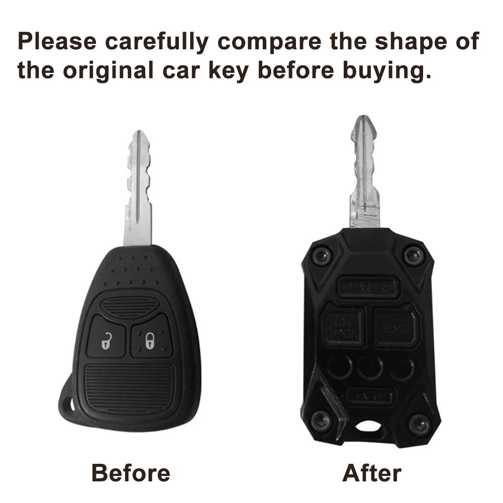 ABS Car Key Fob Shell Case Cover Housing For Jeep Wrangler JK Accessories 2007 2008 2009 2010 2011 2012 2013 2014 2015 2016 2017